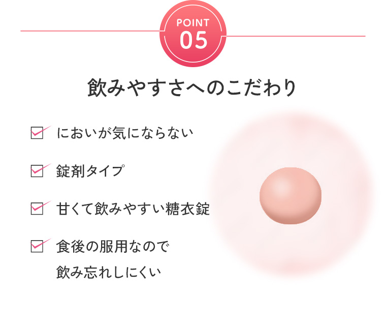 POINT05：飲みやすさへのこだわり