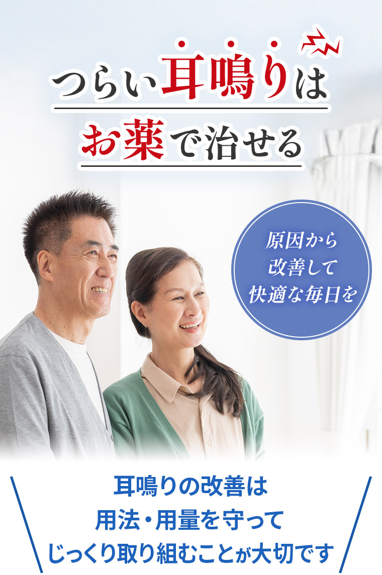 つらい耳鳴りはお薬で治せる［原因から改善して快適な毎日を］耳鳴りの改善は用法・用量を守ってじっくり取り組むことが大切です