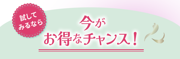試してみるなら今がオトクなチャンス！