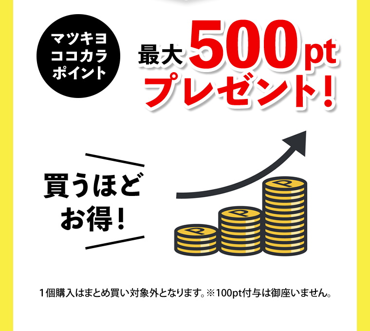 マツキヨココカラポイント 量大500ptプレゼント！