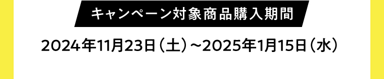 キャンペーン対象商品購入期間