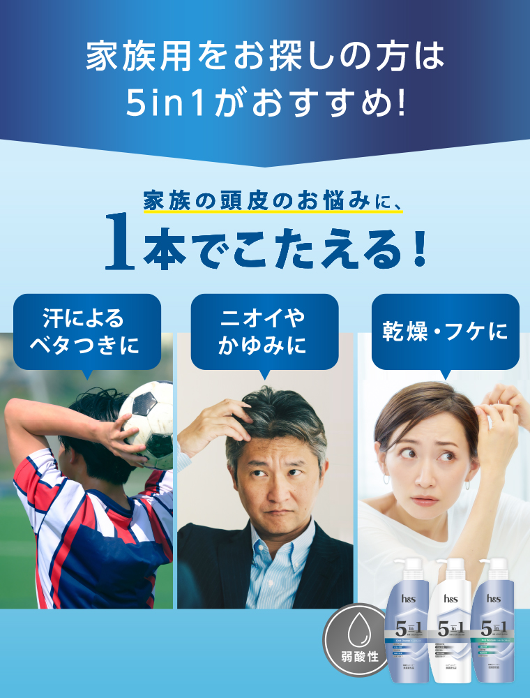 家族の頭皮のお悩みに、1本でこたえる！