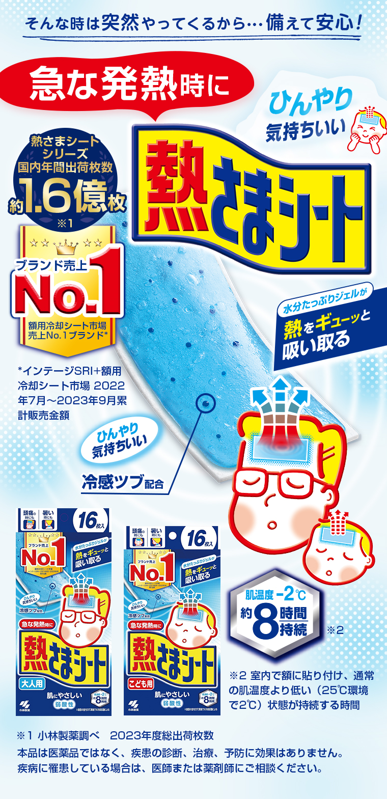 そんな時は突然やってくるから…備えて安心！急な発熱時に ひんやり気持ちいい 熱さまシート