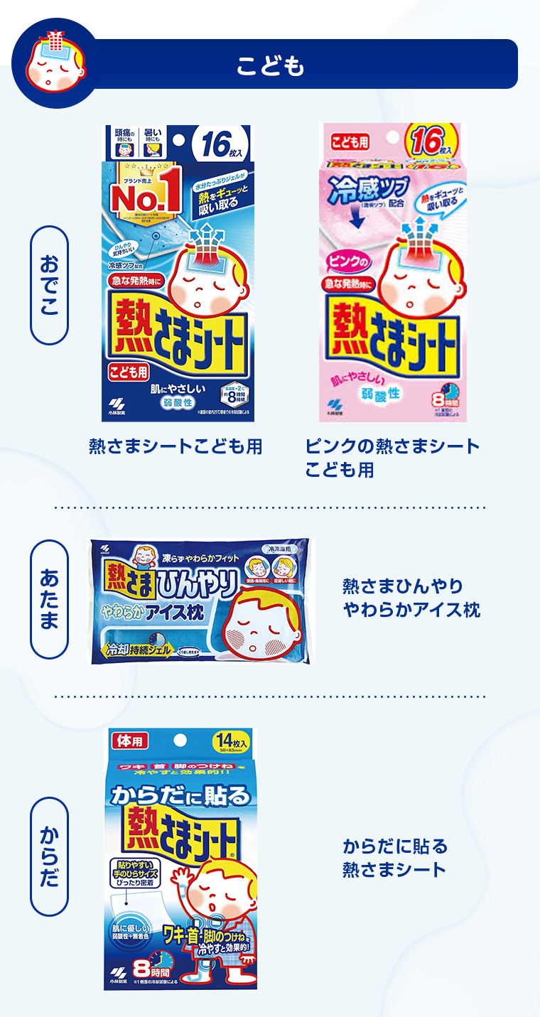 用途にあわせて選べるラインナップ こども用