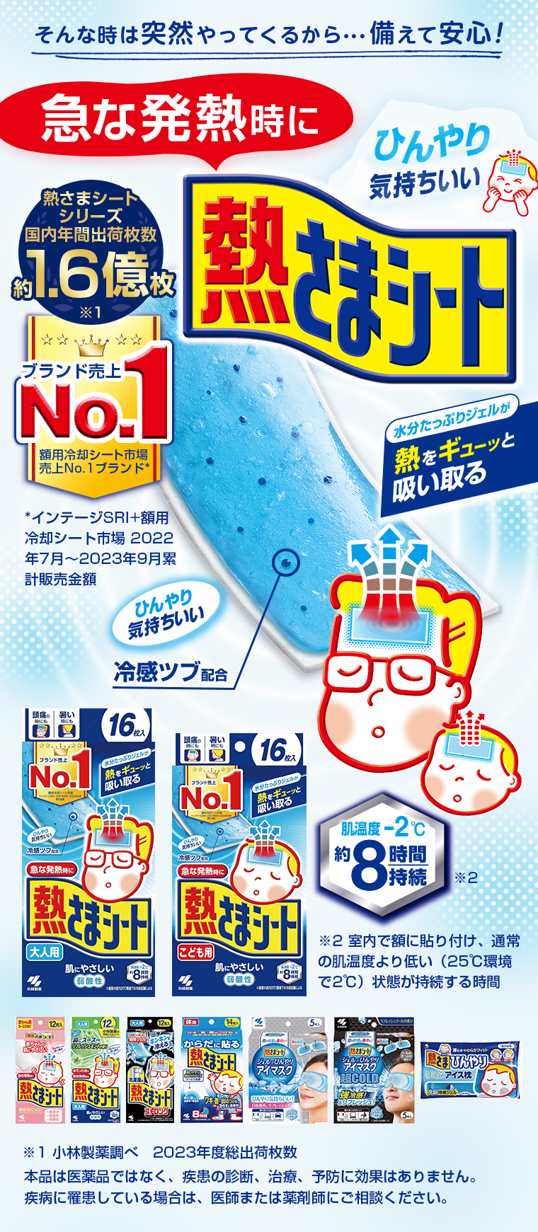 そんな時は突然やってくるから・・・備えて安心！急な発熱時に ひんやり気持ちいい 熱さまシート
