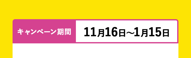 キャンペーン期間11月16日〜1月15日