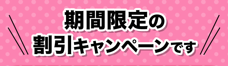 期間限定の割引キャンペーンです