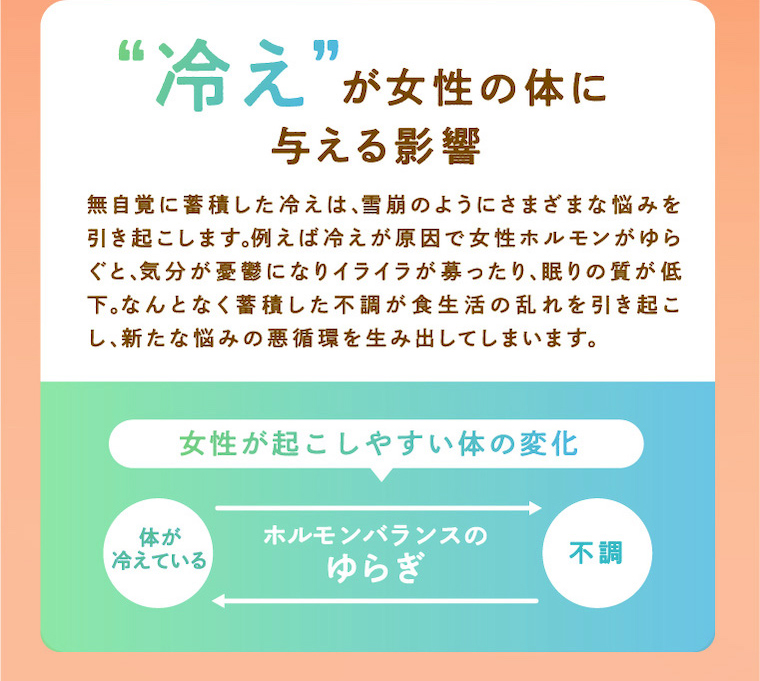 冷えが女性の体に与える影響