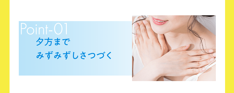 Point-01　夕方までみずみずしさつづく