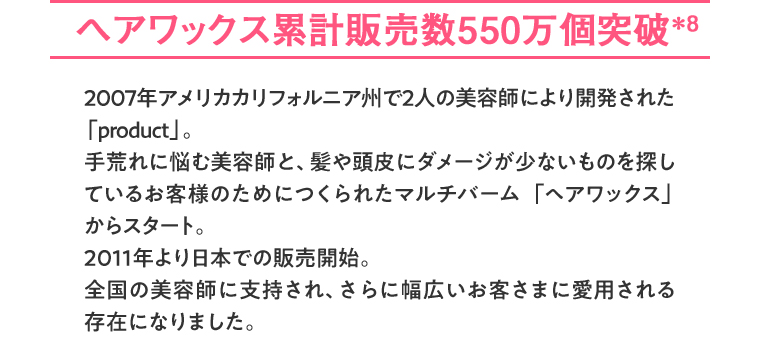 ヘアワックス累計販売数500万個突破