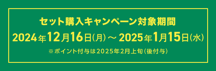 セット購入キャンペーン対象期間
