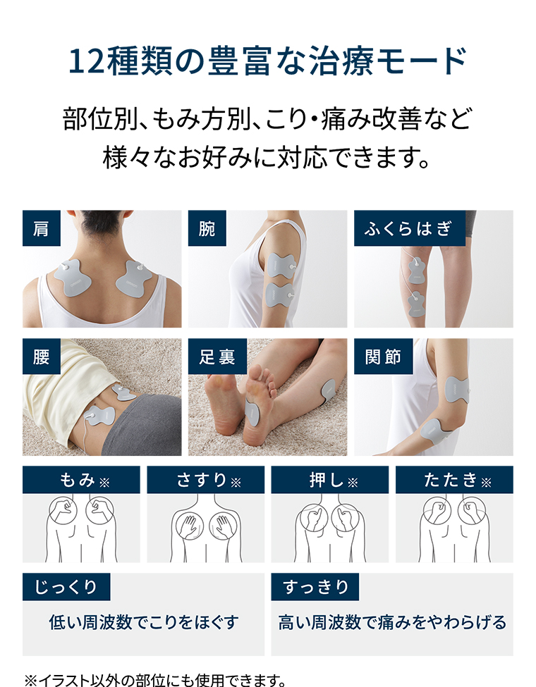 12種類の豊富な治療モード
