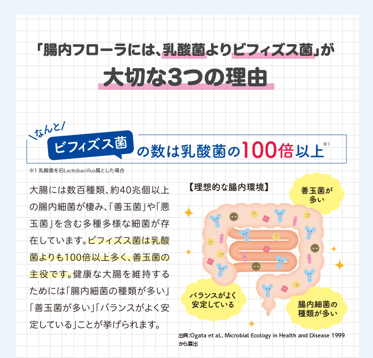 「腸内フローラには、乳酸菌よりビフィズス菌」が大切な3つの理由
