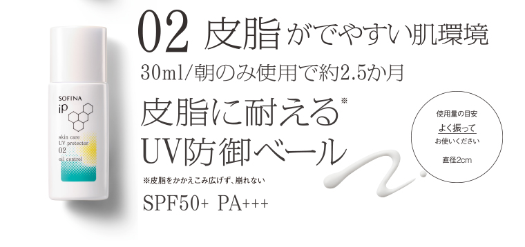 02皮脂に耐える UV防御ベール