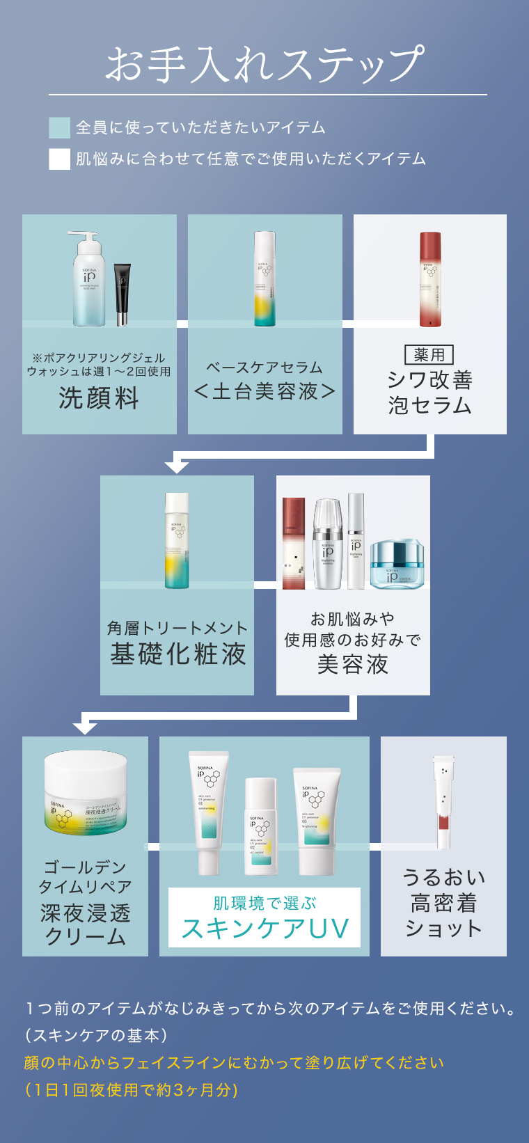 お手入れステップ