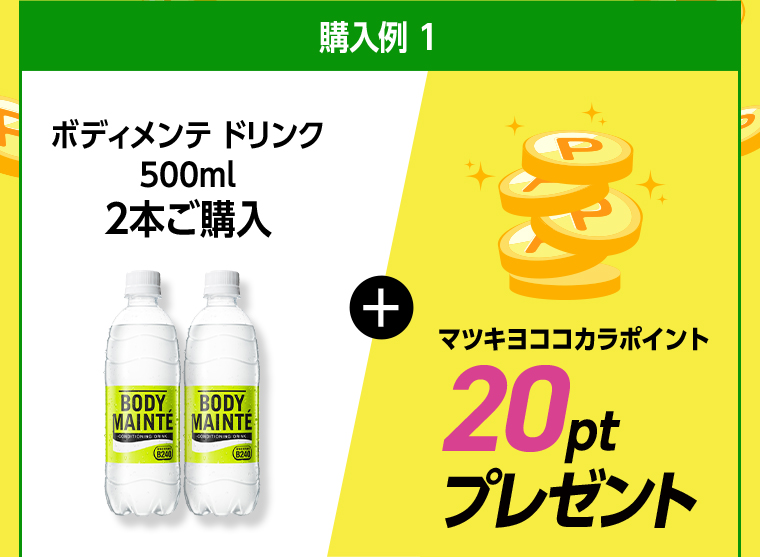 購入例1 マツキヨココカラポイント20ptプレゼント