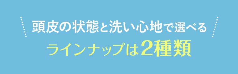 頭皮の状態と洗い心地で選べるラインナップは2種類