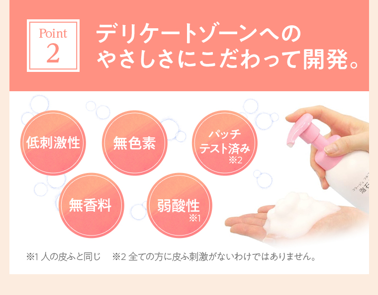 Point2.デリケートゾーンへのやさしさにこだわって開発。
