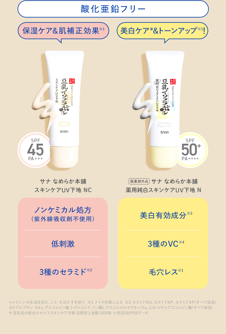 酸化亜鉛フリー