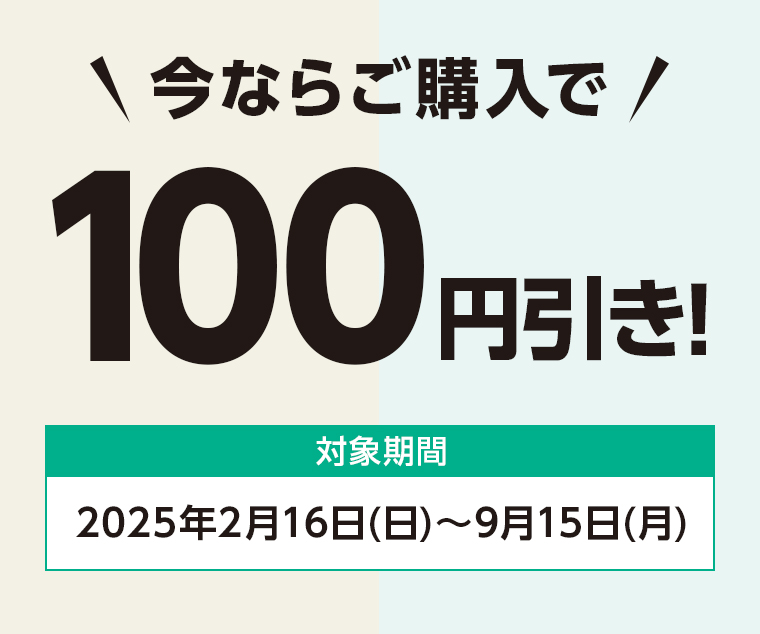 今ならご購入で50円引き！ 対象期間