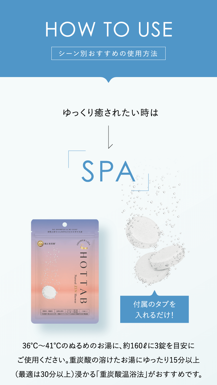 HOW TO USE シーン別おすすめの使用方法