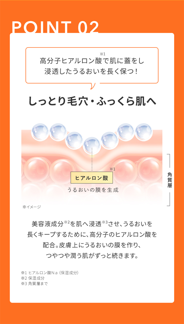 POINT02 しっとり毛穴・ふっくら肌へ