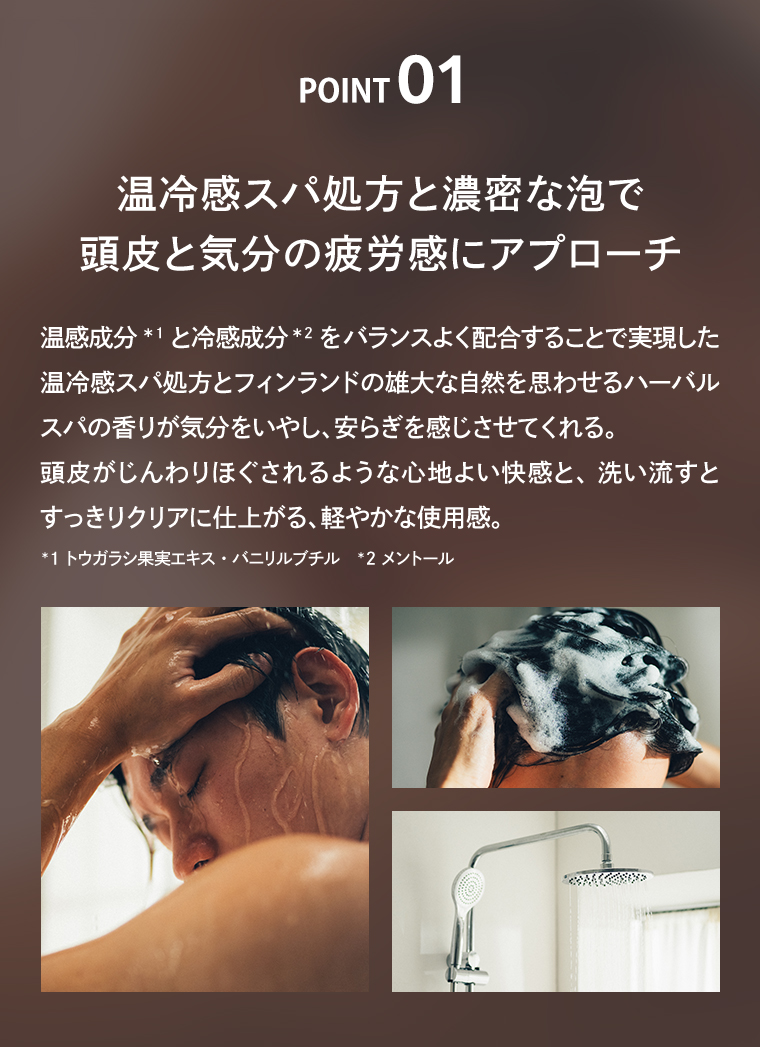 POINT01 頭皮と疲労感にアプローチ