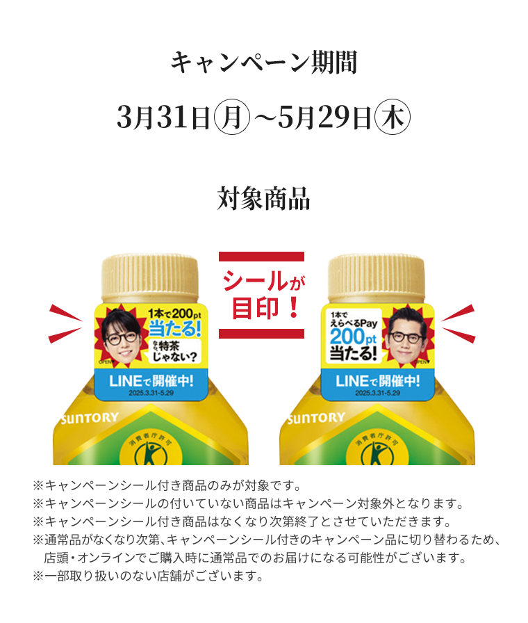 キャンペーン期間3月31日月曜日〜5月29日木曜日