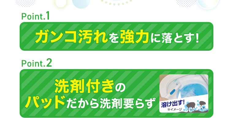 POINT1 強力 POINT2 洗剤いらず 