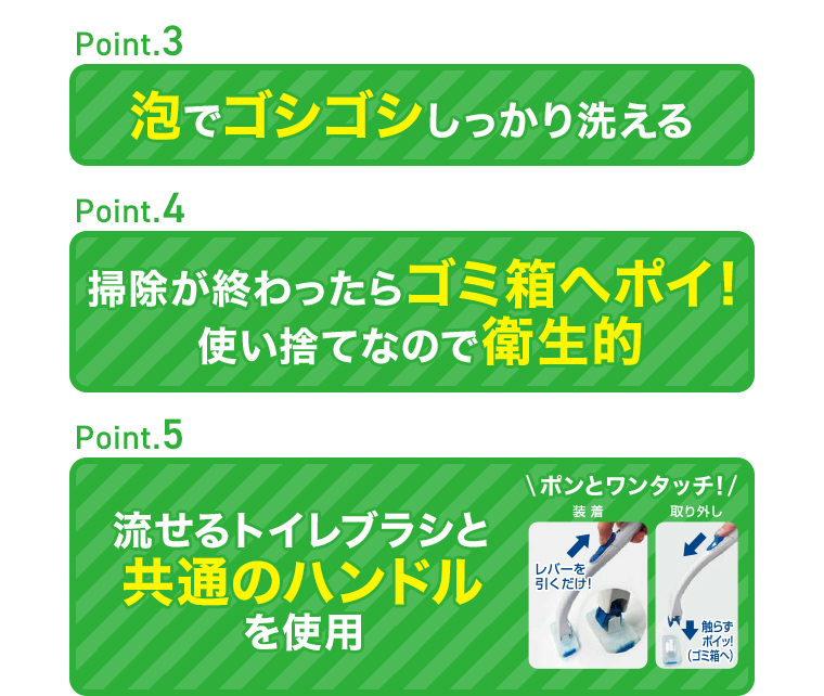POINT3 泡でゴシゴシ洗える POINT4 衛生的