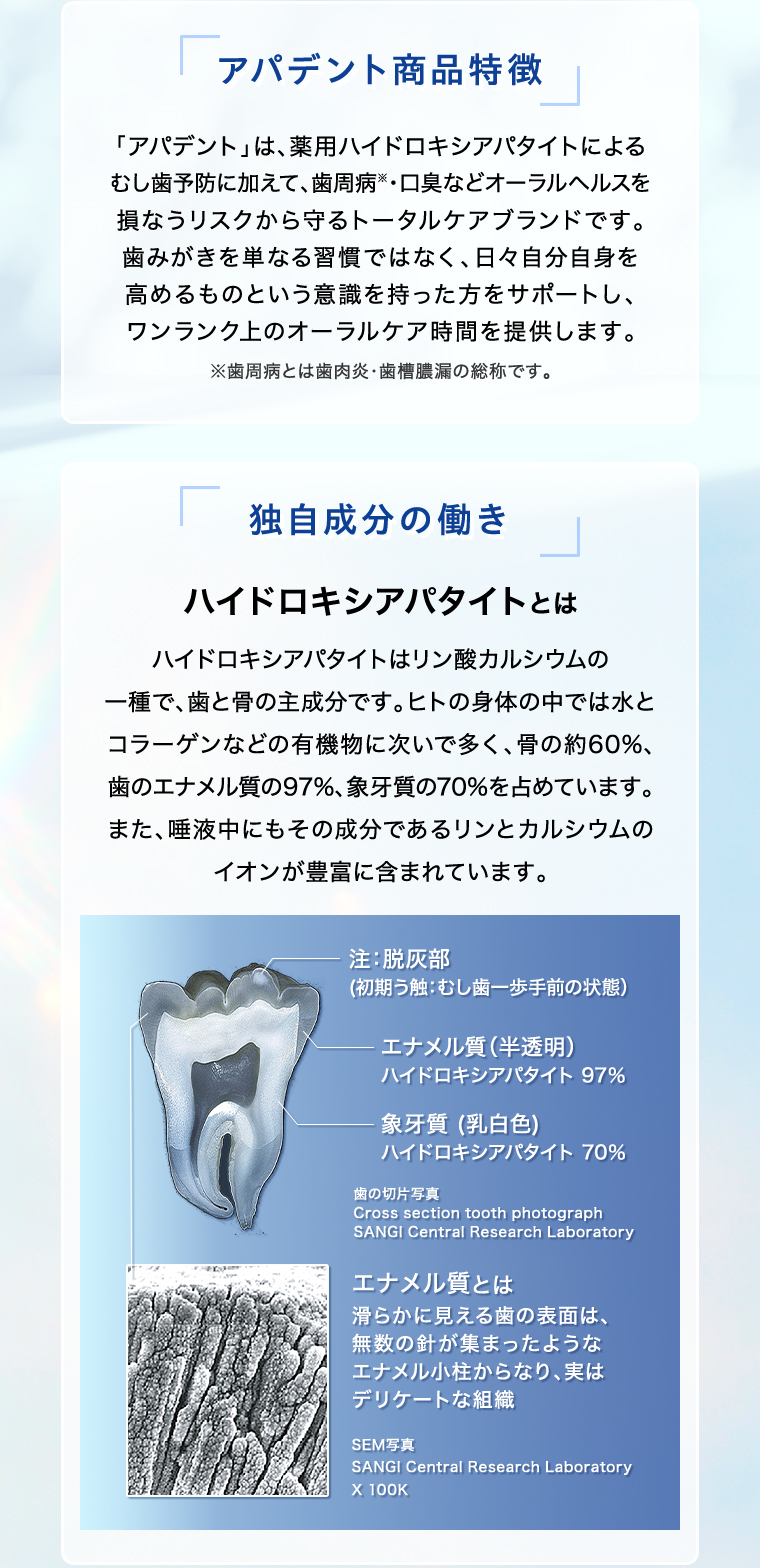 アパデント商品特長