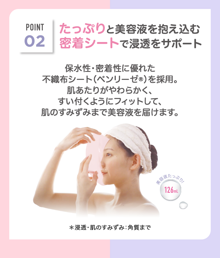 POINT02 密着シートで浸透をサポート