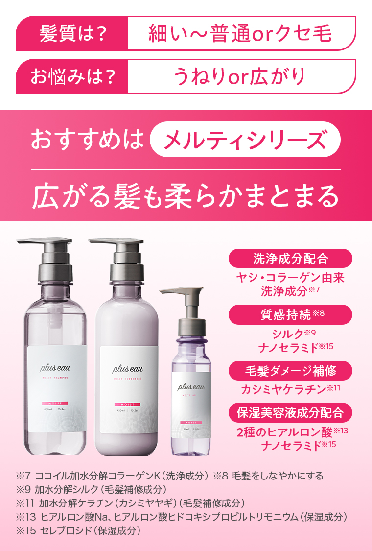 メルティシリーズ 広がる髪も柔らかまとまる