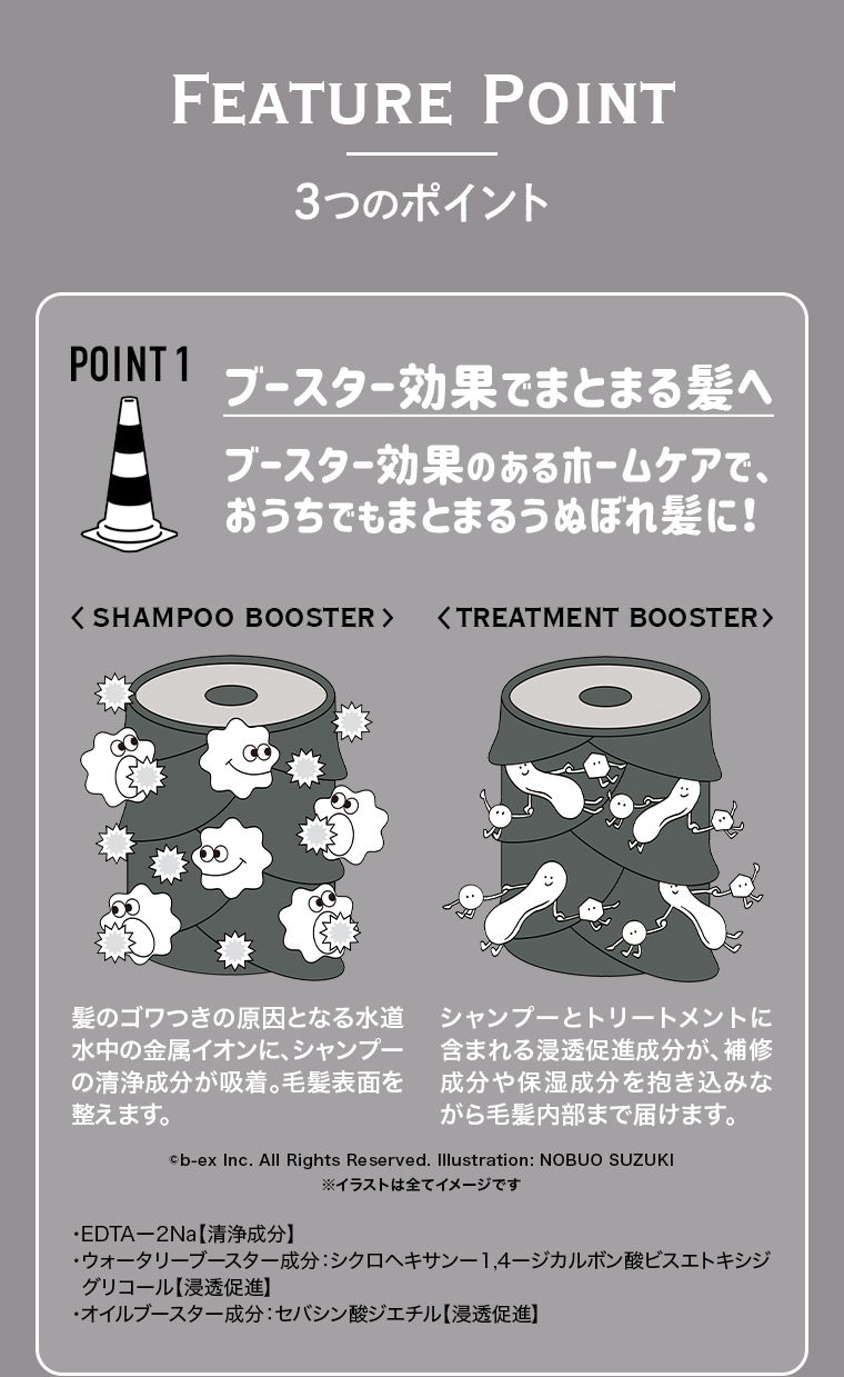 FEATUREPOINT POINT01ブースター効果でまとまる髪へ