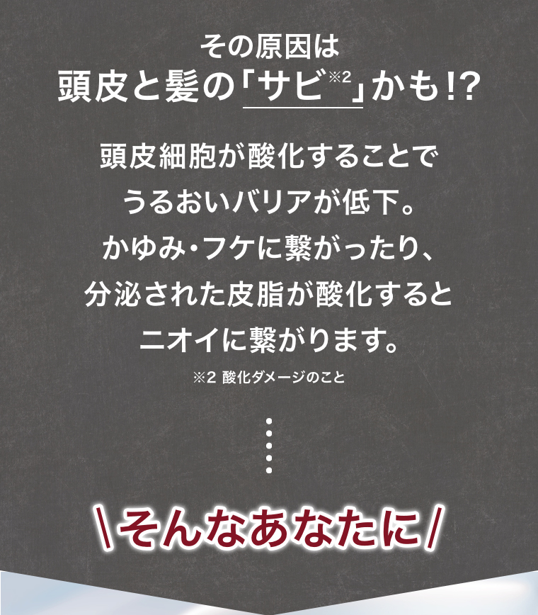 その原因は頭皮と髪の「サビ」かも