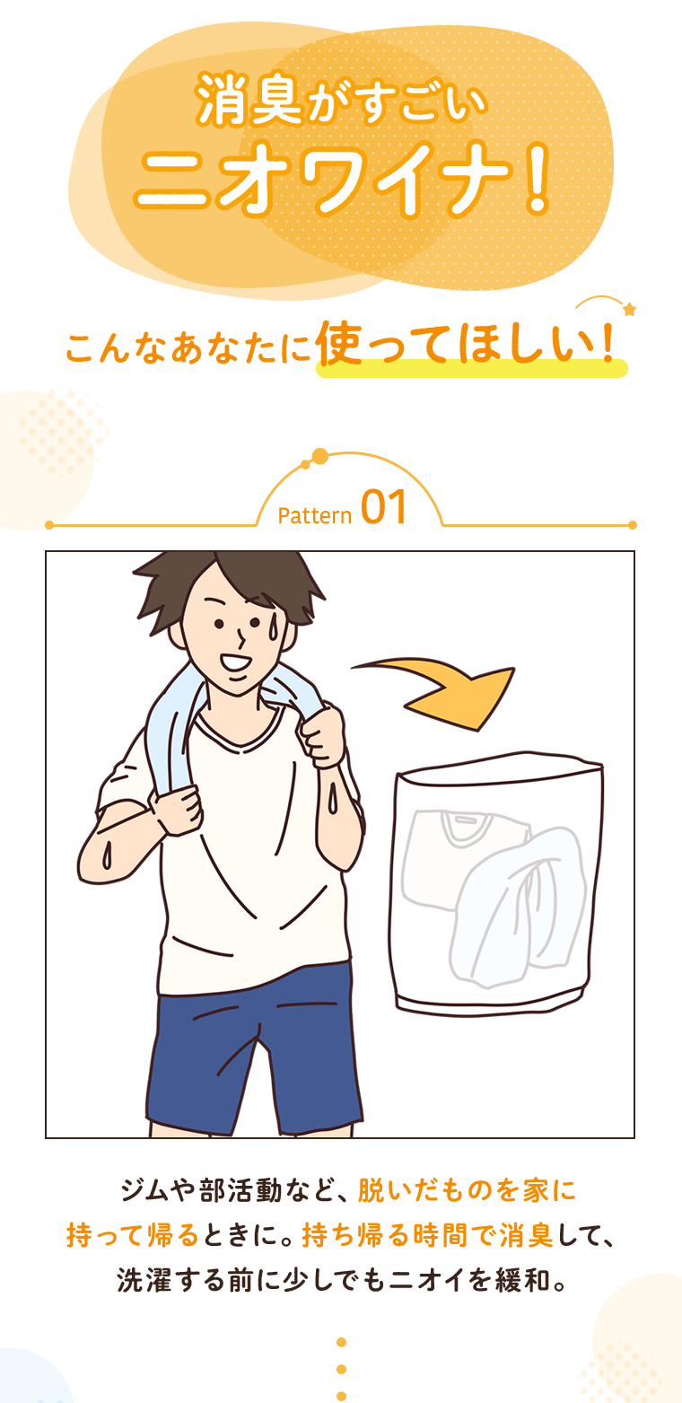 Pattern01 持ち帰る時間で消臭