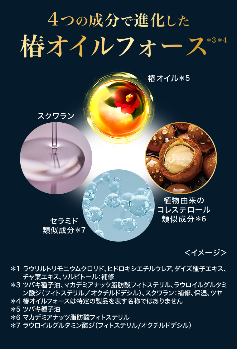 4つの成分で進化した椿オイルフォース