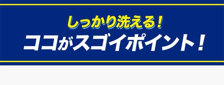 しっかり洗える！ココがスコイポイント！