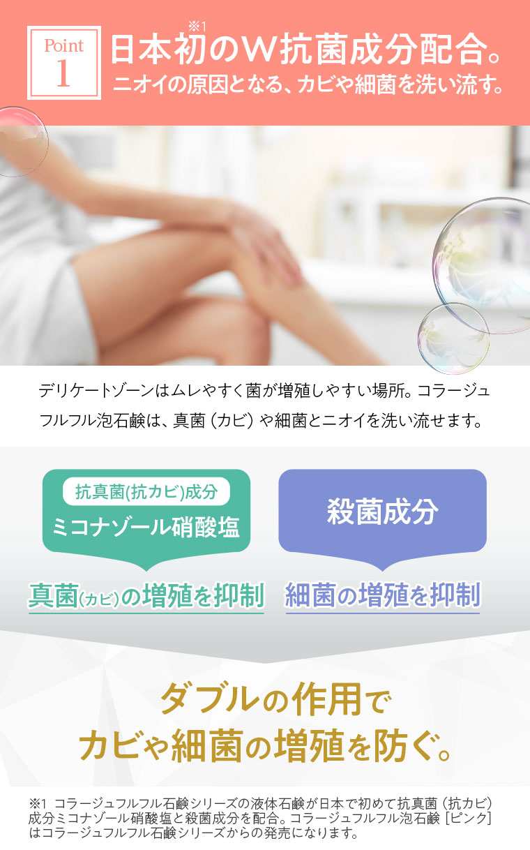 Point1.日本初のW抗菌成分配合。