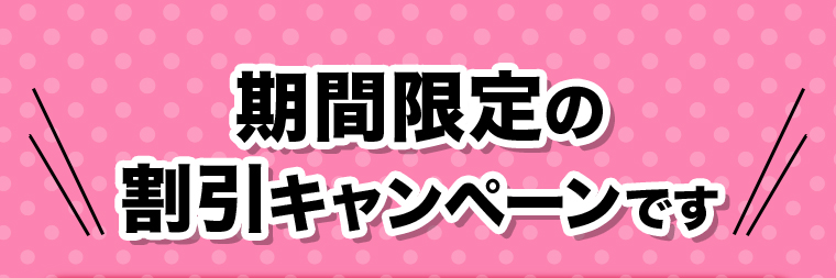 期間限定の割引キャンペーンです