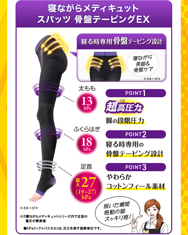 寝ながらスパッツ 骨盤テーピング付EX