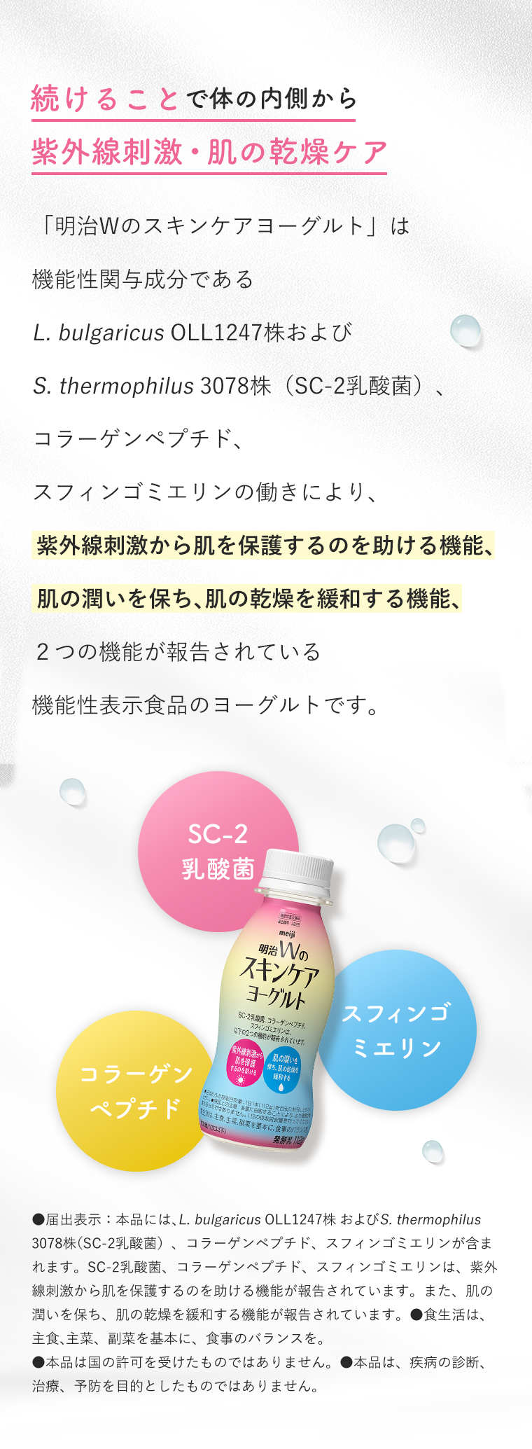 続けることで体の内側から紫外線刺激・肌の乾燥ケア