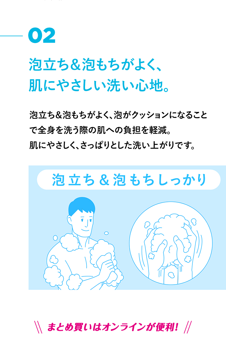 02肌にやさしい洗い心地