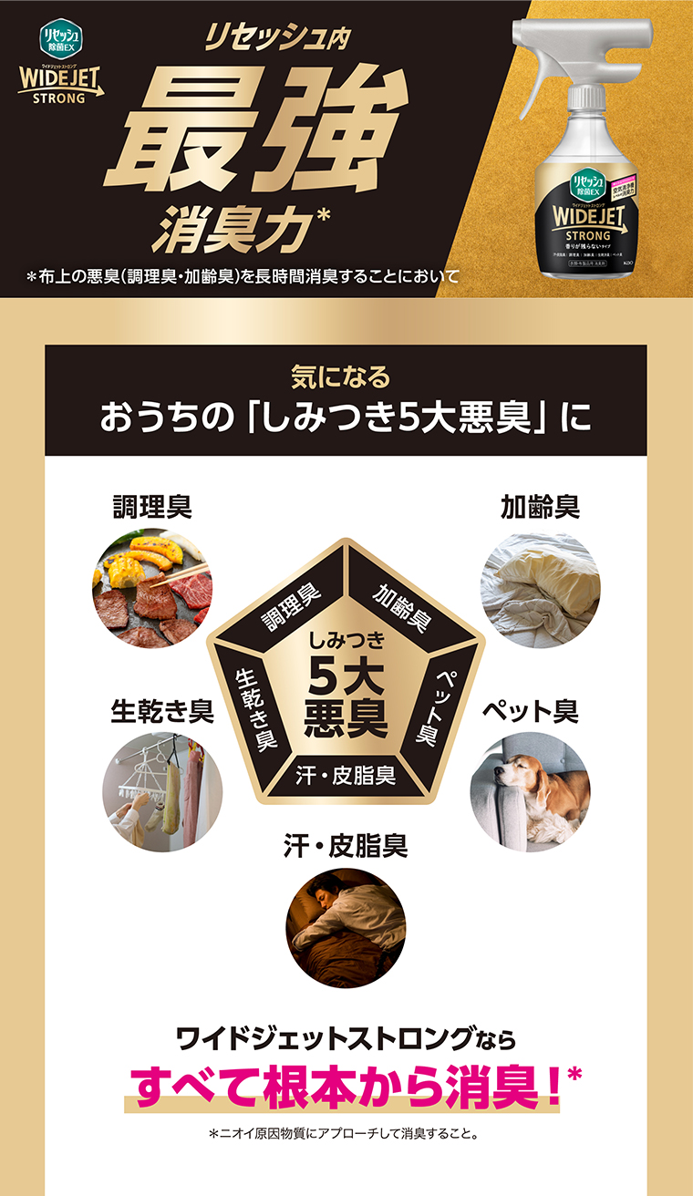 リセッシュ ワイドジェットストロング おうちの「しみつき5大悪臭」に