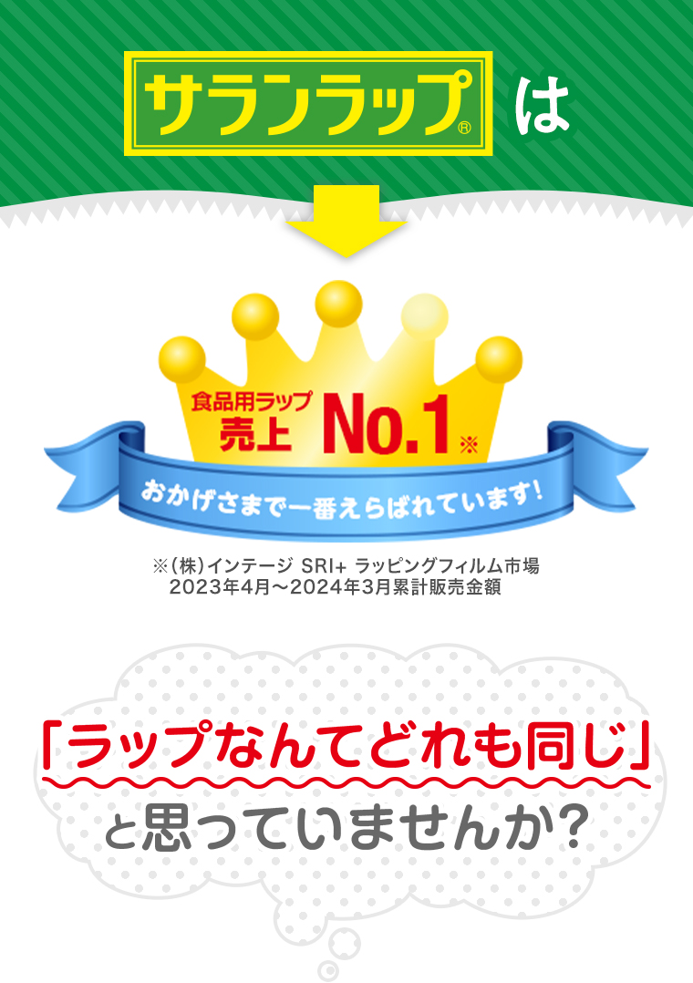 サランラップは食用品ラップ売上No.1