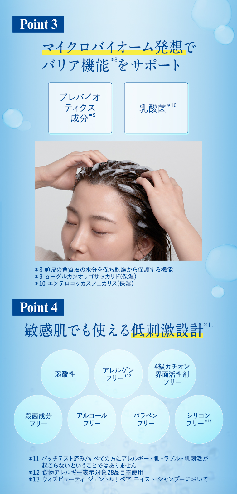 POINT03 マイクロバイオーム発想 POINT04 低刺激設計