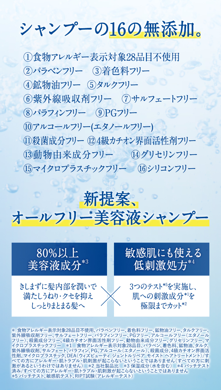 シャンプーの16の無添加