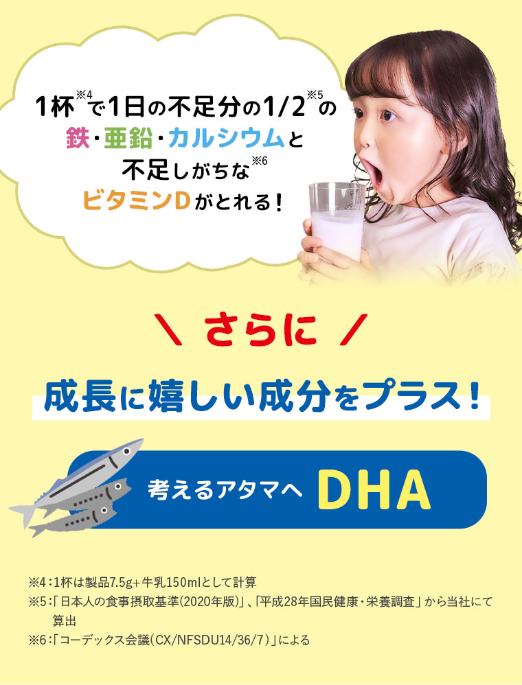 成長に嬉しい成分をプラス！DHA
