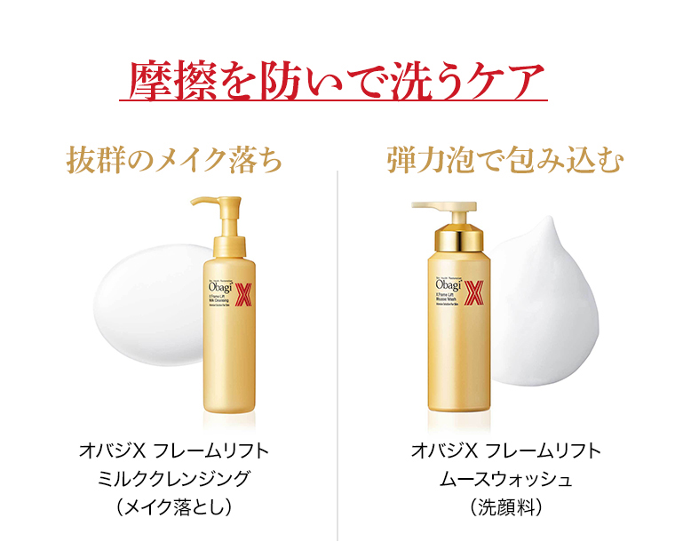 摩擦を防いで洗うケア