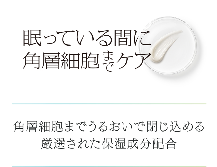 眠っている間に各層細胞までケア